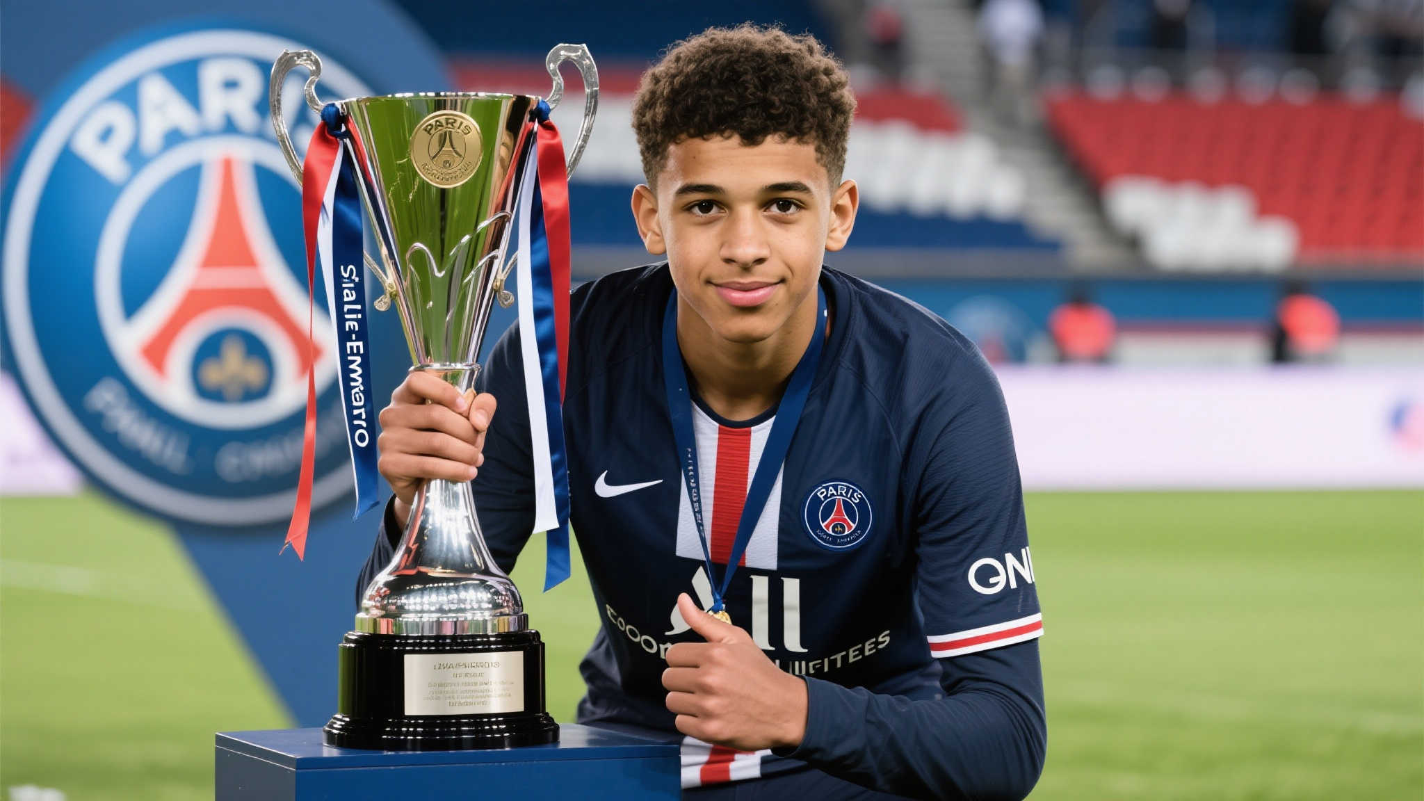 扎伊尔-埃梅里晒奖杯合影:满怀自豪,共盼未来 扎伊尔-埃梅里晒奖杯合影:满怀自豪,共盼未来